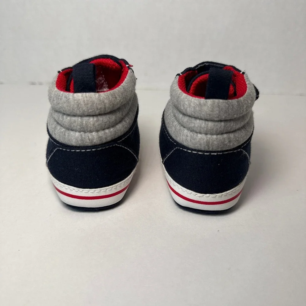Carters Baby Boy Crib Shoe Sneakers Gray Navy 0-12 Months 2 Pairs NEW
